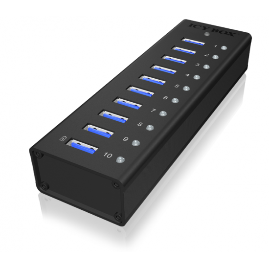 Raidsonic | 10 port USB 3.0 Hub | Icy Box IB-AC6110