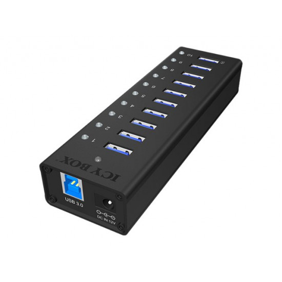 Raidsonic | 10 port USB 3.0 Hub | Icy Box IB-AC6110