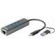 D-Link | USB-C/USB to Gigabit Ethernet Adapter with 3 USB 3.0 Ports | DUB-2332