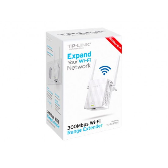 TP-LINK | Extender | TL-WA855RE | 802.11n | 2.4GHz | 300 Mbit/s | 10/100 Mbit/s | Ethernet LAN (RJ-45) ports 1 | MU-MiMO No | no PoE | Antenna type 2xExternal