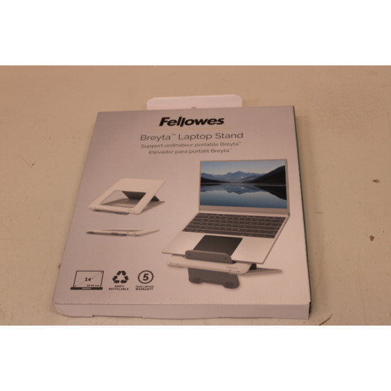 SALE OUT. Fellowes Laptop Stand Breyta, white | Fellowes | Laptop Stand | Breyta | DAMAGED PACKAGING, SCRATCHES ON SIDE | White | 235 x 268 x 14 mm