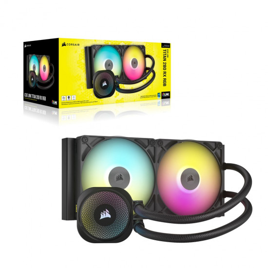 Corsair iCUE LINK TITAN RX RGB Processor All-in-one liquid cooler 14 cm Black 1 pc(s)