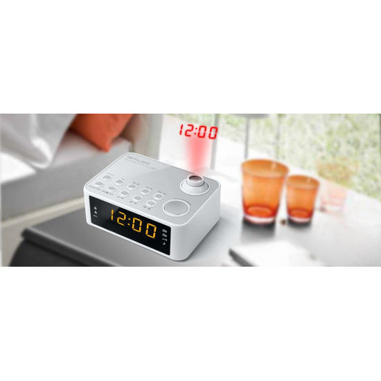 Muse M-178 PW Clock Digital Silver, White