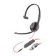 HP Poly Blackwire 5210 Monaural USB-C Headset +3.5mm Plug +USB-C/A Adapter (207577-201)