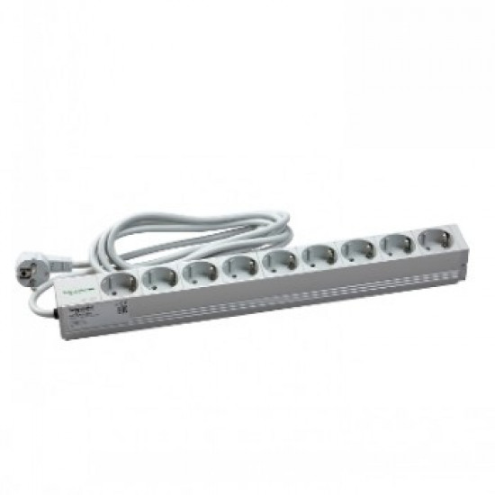 SCHNEIDER ELECTRIC ACTASSI 1U PDU POWER DISTRIBUTION RAIL - 9 SCHUKO SOCKETS 19P VDE