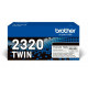 BROTHER TN2320 TWIN-PACK BLACK TONERS (BK = 2,600 PAGES/CARTRIDGE)