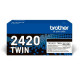 BROTHER TN2420 TWIN-PACK BLACK TONERS (BK = 3,000 PAGES/CARTRIDGE)