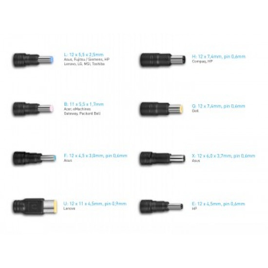 AVACOM QUICKTIP 150W - UNIVERSAL ADAPTER FOR LAPTOPS + 8 CONNECTORS