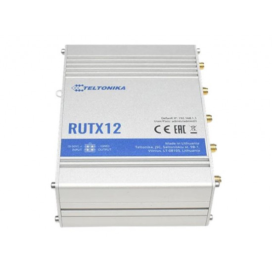 TELTONIKA RUTX12 Industrial 4G LTE router Cat 6 Dual Sim 1x Gigabit WAN 3x Gigabit LAN WiFi 802.11 AC