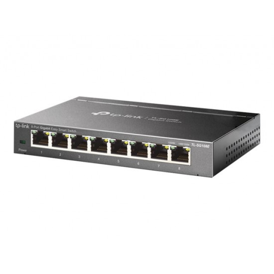 TP-LINK 8-Port Gigabit Easy Smart Switch 8 10/100/1000Mbps RJ45 ports MTU/Port/Tag-based VLAN QoS IGMP Snooping