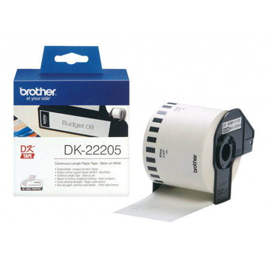 BROTHER DK22205 Endlosetiketten paper weiss for QL550 QL500 62mm x 30.48