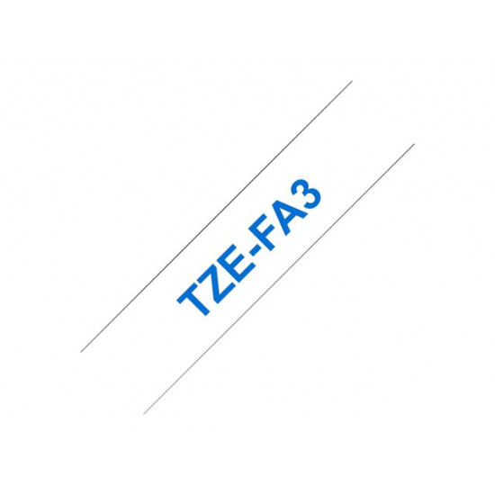 BROTHER TZEFA3 Textilband 12mm 3m white blue not laminiert