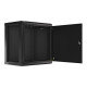 LANBERG Wall mount cabinet 19inch 12U 600x450 steel doors black flat pack