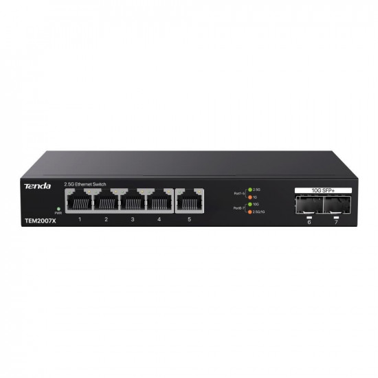 Tenda TEM2007X network switch 2.5G Ethernet (100/1000/2500) Desktop Black