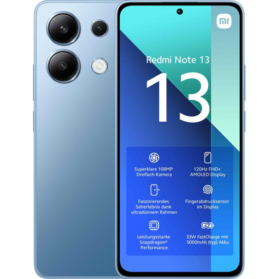 Xiaomi Redmi Note 13 16.9 cm (6.67) Hybrid Dual SIM Android 13 4G USB Type-C 6 GB 128 GB 5000 mAh Blue