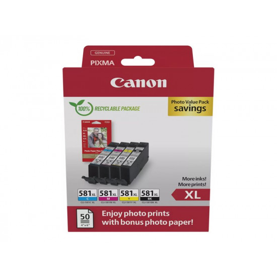 CANON CLI-581XL Ink Cartridge BK/C/M/Y PHOTO