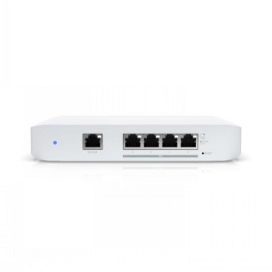 UBIQUITI COMPACT, 5-PORT, LAYER 2 SWITCH THAT SUPPORTS 10 GBE SPEEDS AND CAN BE POWERED WITH POE OR A 5V USB-C ADAPTER.