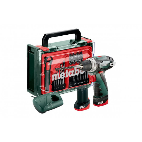 METABO. SCREWDRIVER BS BASIC SET 12V + 41 ACC 34/17Nm 2x2,0Ah POWERMAXX