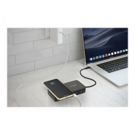 KENSINGTON SD1700p USB-C Dual 4K Portable Docking Station with Qi Charging