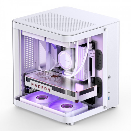 Jonsbo TK-1 2.0 Micro-ATX Case, Tempered Glass - white