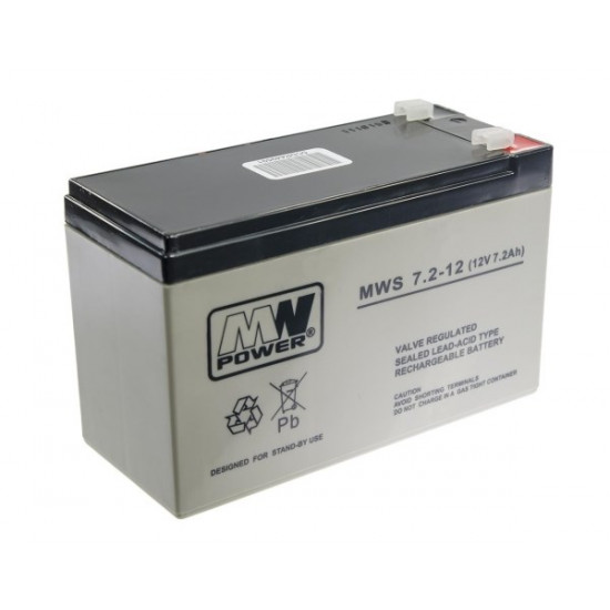 MW Power MWS 7.2-12 UPS battery Sealed Lead Acid (VRLA) 12 V 7.2 Ah