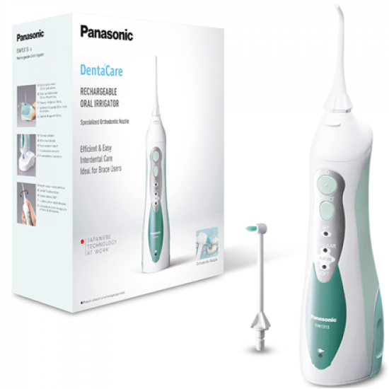 Panasonic | Oral irrigator | EW1313G303 | Cordless | 130 ml | Number of heads 2 | White/Green