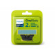 Philips | Replaceable blade (2 pcs) | QP225/50 OneBlade | Black/Green