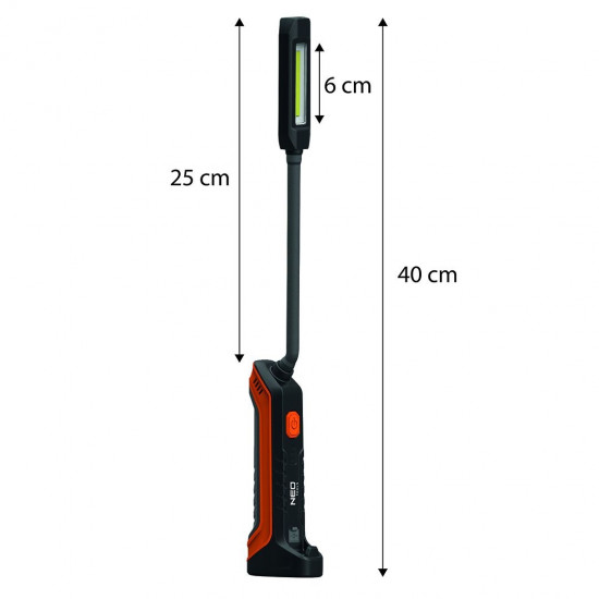 Rechargeable inspection lamp 400 lm COB + flashlight