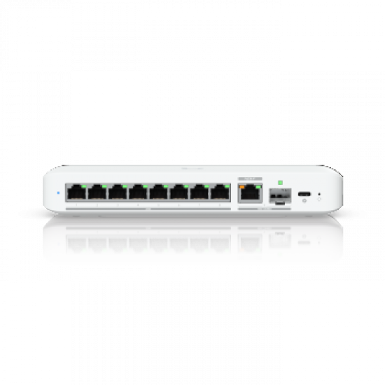 UBIQUITI FLEX 2.5G FLEXIBLE, 8-PORT 2.5 GBE SWITCH WITH A 10 GBE RJ45/SFP+ COMBINATION UPLINK PORT THAT CAN BE POWERED WITH A USB-C OR POE+ ADAPTER