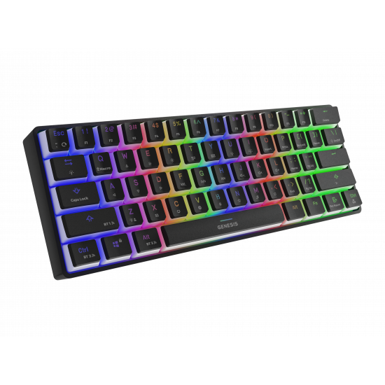 Genesis | THOR 660 RGB | Black | Mechanical Gaming Keyboard | Wireless | RGB LED light | US | Bluetooth | USB Type-C | 588 g | Gateron Brown