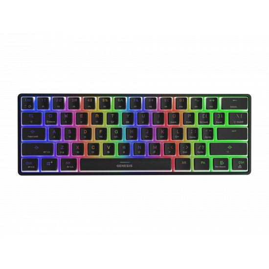 Genesis | THOR 660 RGB | Black | Mechanical Gaming Keyboard | Wireless | RGB LED light | US | Bluetooth | USB Type-C | 588 g | Gateron Brown