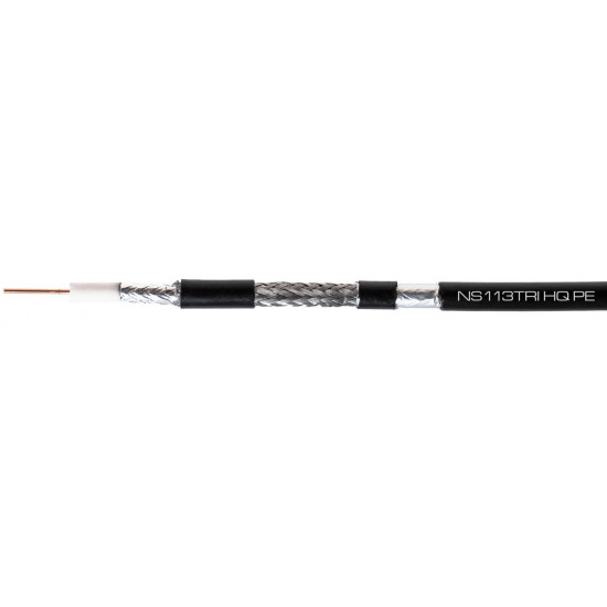 COAXIAL CABLE NS113TRI HQ PE Black 300m