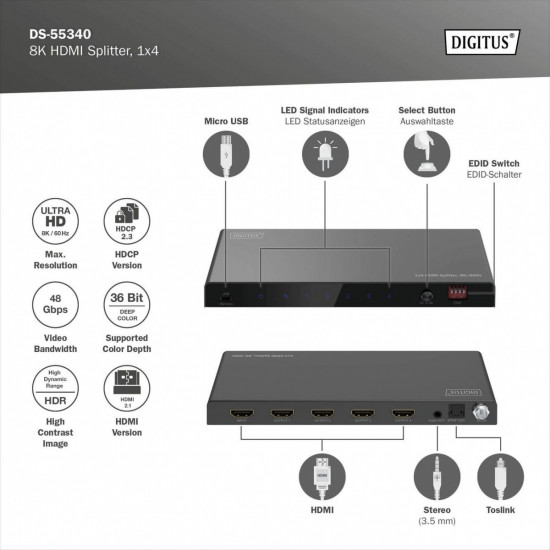 Splitter HDMI DS-55340