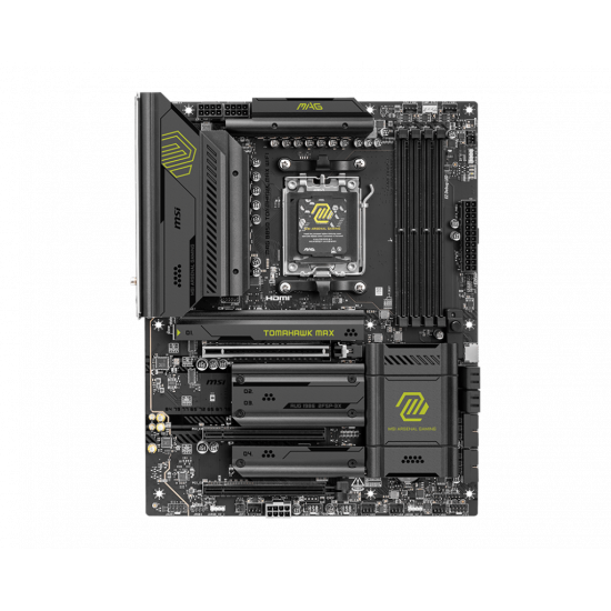 MSI MAG B850 TOMAHAWK MAX WIFI | Processor family AMD | Processor socket AM5 | DDR5 | Supported hard disk drive interfaces SATA, M.2 | Number of SATA connectors 4