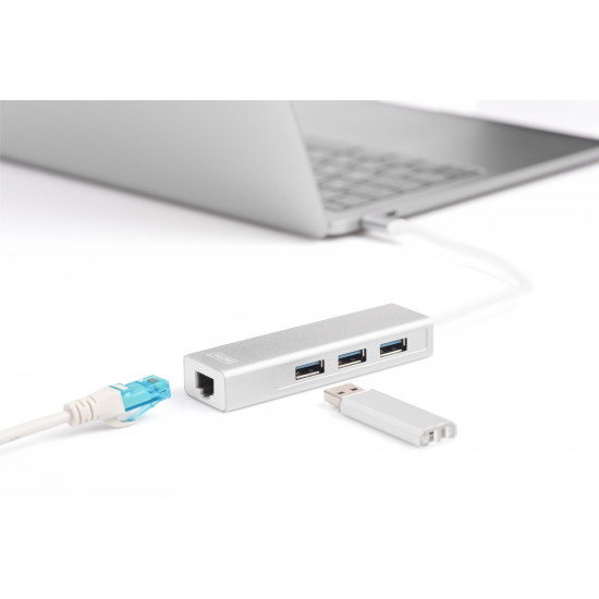 Digitus | USB Type-C 3-Port Hub + Gigabit Ethernet