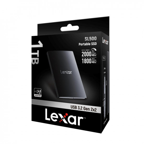 External SSD|LEXAR|SL500|4TB|USB 3.2|Write speed 1800 MBytes/sec|Read speed 2000 MBytes/sec|LSL500X004T-RNBNG