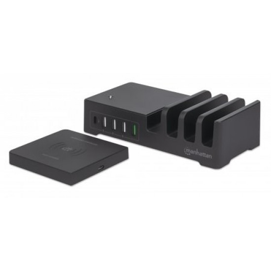 Manhattan 102230 Power station 1x USB-C PD, 1x USB-A, Black