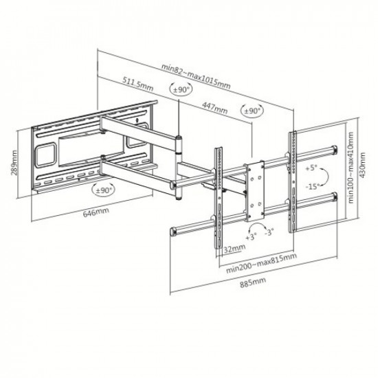 Techly ICA-PLB 490 TV mount 2.03 m (80) Black