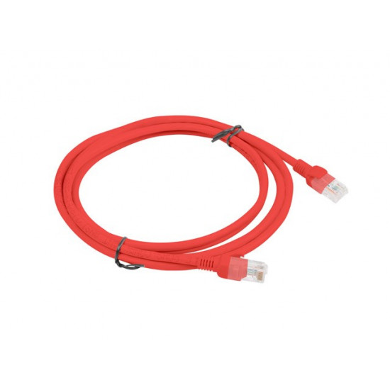 PATCHCORD KAT.5E UTP 2M CZERWONY FLUKE PASSED LANBERG 10-PACK