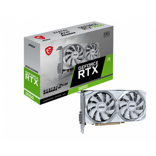 MSI GeForce RTX 3050 VENTUS 2X XS WHITE 8G OC | NVIDIA | 8 GB | GeForce RTX 3050 | GDDR6 | HDMI ports quantity 1 | 128-bit