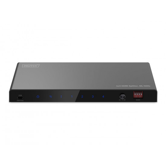 Digitus 8K HDMI Splitter, 1x4 | DS-55340 | Black