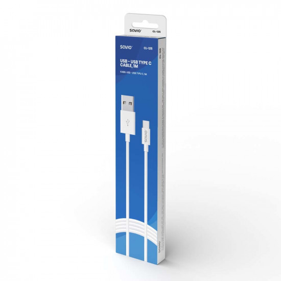 Savio CL-125 USB cable USB 2.0 1 m USB A USB C White