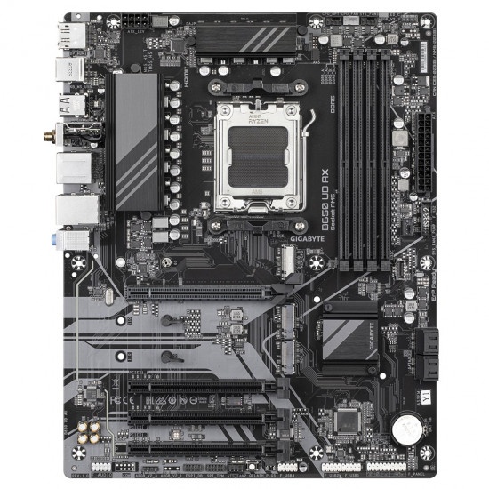 GIGABYTE B650 UD AX Motherboard - AMD Ryzen 9000 Series CPUs, 6+2+2 Phases VRM, up to 7600MHz DDR5 (OC), 1xPCIe 5.0 + 2xPCIe 4.0 M.2, GbE LAN, WIFI 6, USB 3.2 Gen 2