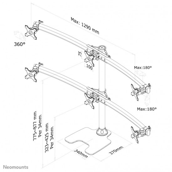 Neomounts monitor desk mount