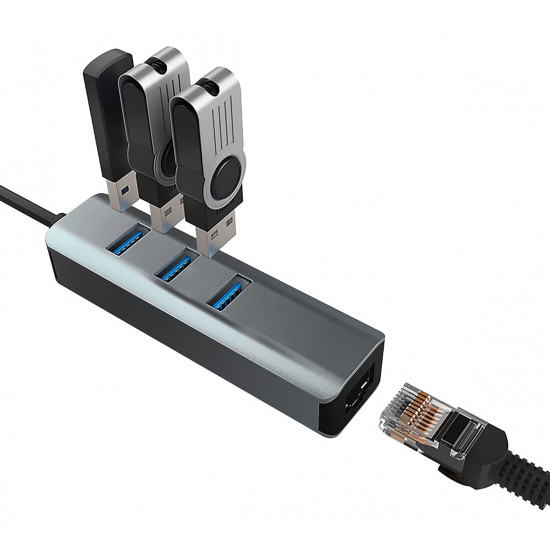 VAKOSS HUB USB 3.0 +RJ45 ETHERNET TC-4502X