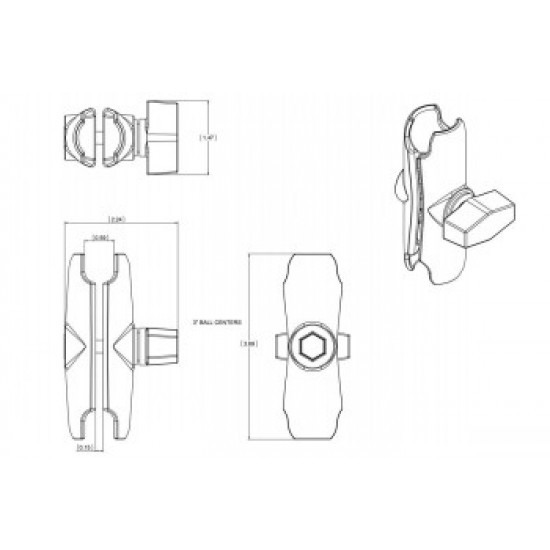 UNPKD RAM DOUBLE SOCKET ARM F