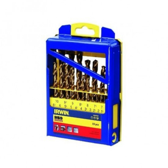 IRWIN DRILL BIT METAL TITANIUM SET 19pcs 1.0 10.0mm every 0.5mm