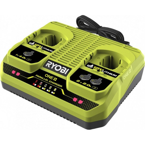 Battery Charger for 18V Batteries RYOBI with 2 Ports