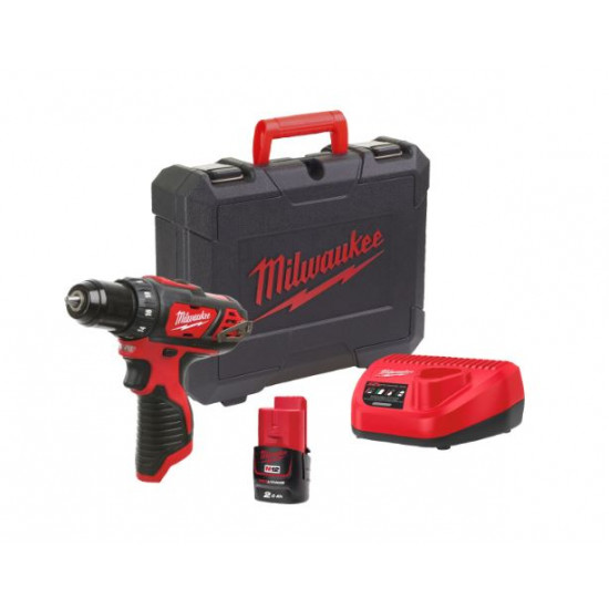 Cordless Drill Driver M12 BDD-201C 1.5-10 mm, voltage: 12V, max torque: 30Nm, battery count: 1 (2 Ah) Li-Ion, includes: battery