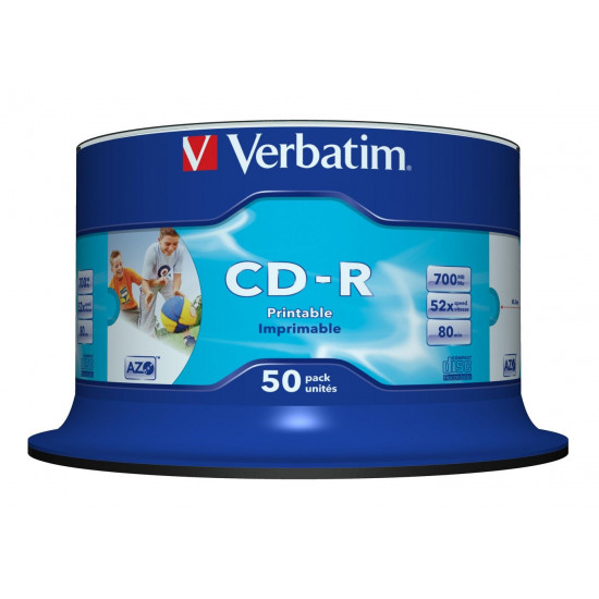 Verbatim CD-R AZO Wide Inkjet Printable no ID 700 MB 50 pc(s)